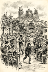 Arsène Lupin, enfant, dans une guinguette, à Montmartre en 1884